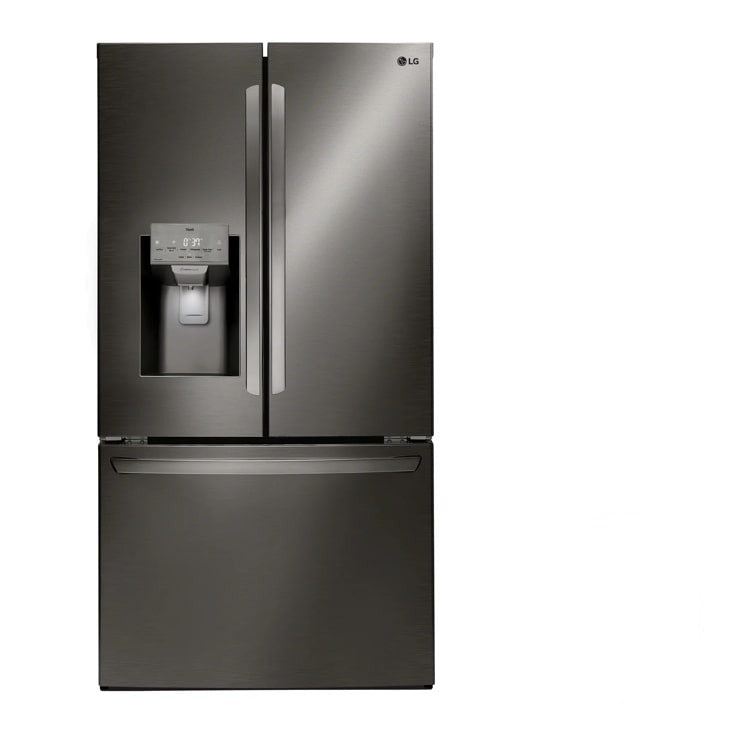 LG 28 cu. ft. 3 Door French Door, Standard Depth, Ice and Water with Single Ice - Print Proof Black Stainless Steel