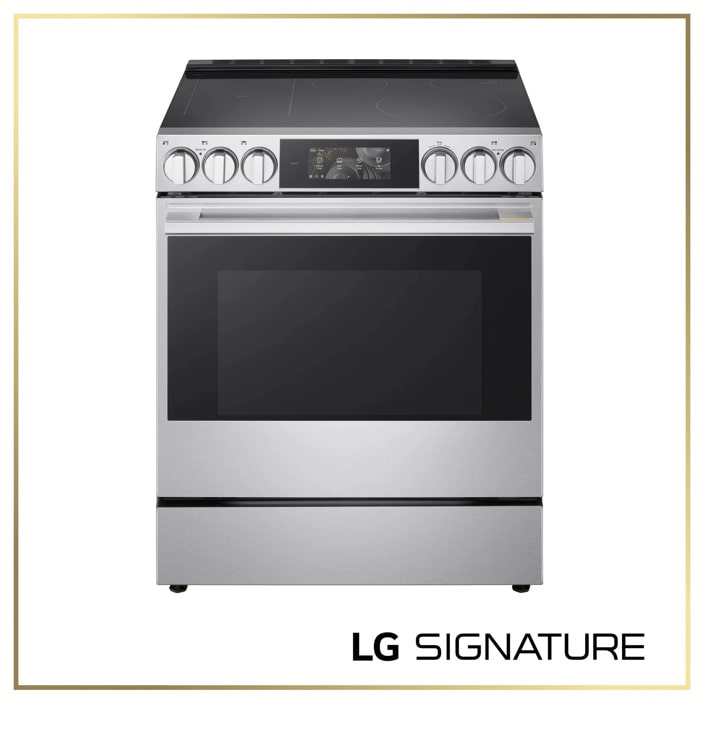 LG SIGNATURE 6.3 cu. ft. Smart Induction Slide-In Range with Dynamic ProBake Convection, Air Fry, Air Sous Vide, Pizza mode and AI Gourmet Camera…