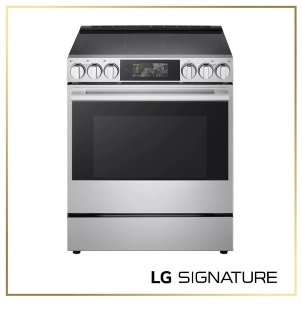 LG SIGNATURE 6.3 cu. ft. Smart Induction Slide-In Range with Dynamic ProBake Convection, Air Fry, Air Sous Vide, Pizza mode and AI Gourmet Camera…