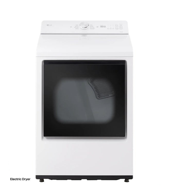 LG 7.3 cu. ft. Ultra Large Capacity Rear Control Electric Dryer with AI Sensing and ThinQ Smart Features - Alpine White