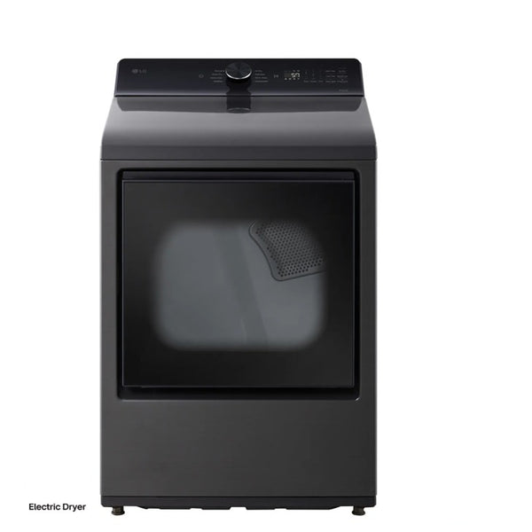 LG 7.3 cu. ft. Ultra Large Capacity Rear Control Electric Dryer with AI Sensing and ThinQ Smart Features - Platinum Black