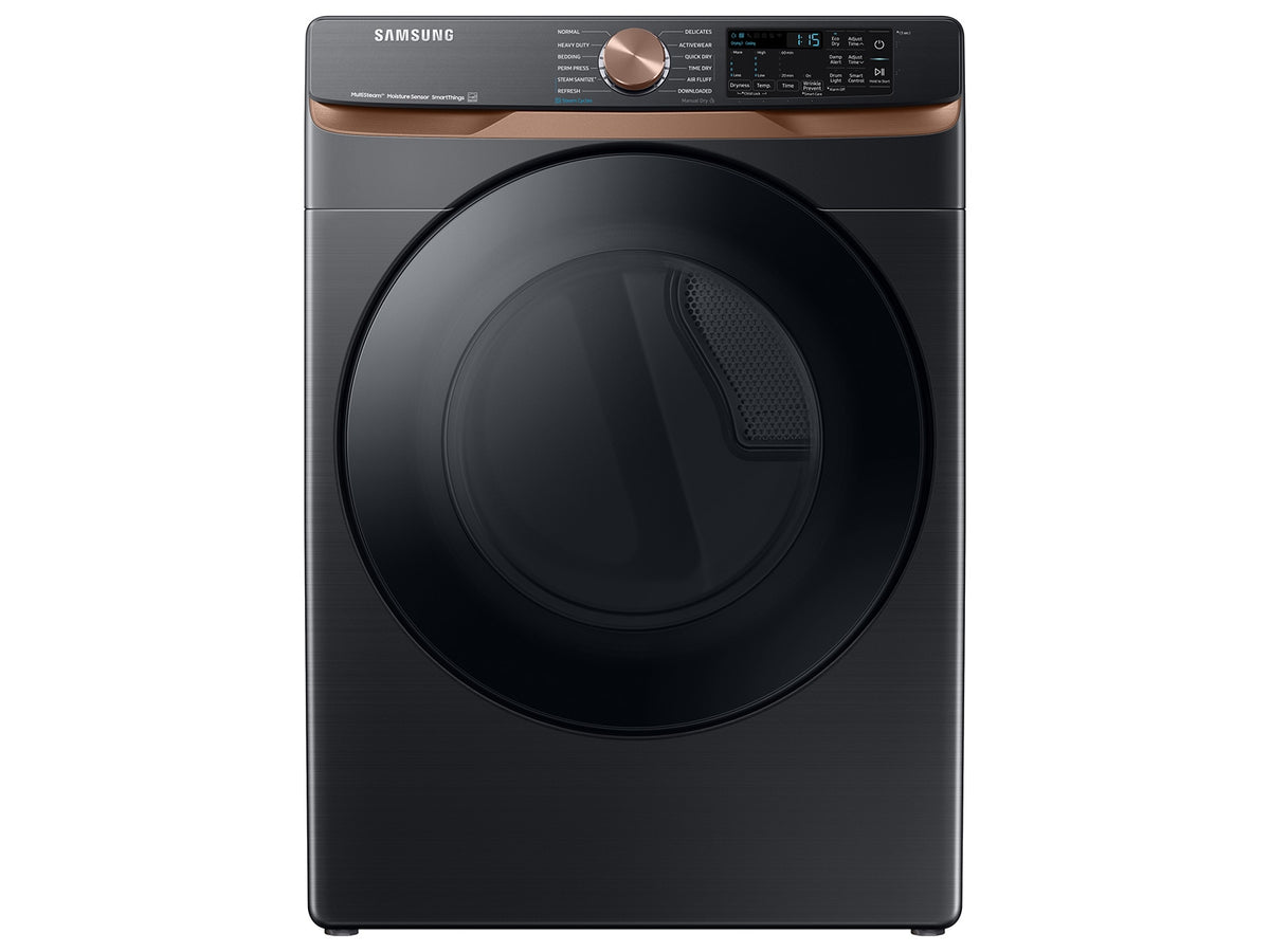 Samsung Front Load Electric Dryer Steam Sanitize+ Sensor Dry, 7.5 cu. ft. - Brushed Black