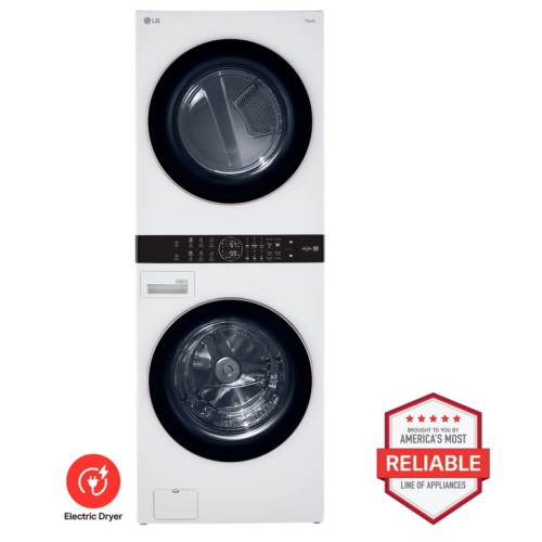 LG Single Unit Front Load LG WashTower with Center Control 4.5 cu. ft. Washer and 7.4 cu. ft. Electric Dryer - White (WKE100HWA)
